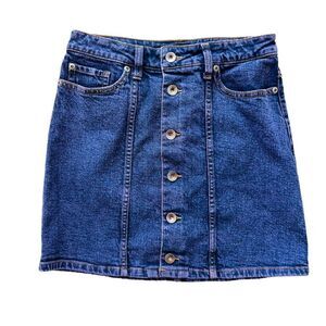 Hot Topic Purple Acid Wash Button Front Denim Mini Skirt Women's Small (S)